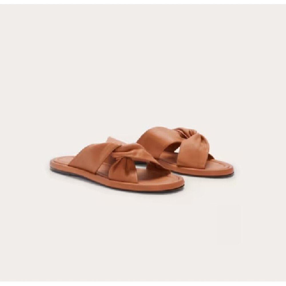 Everlane The Day Twist Sandals in Desert Tan/Brown size 7.5 Flat Slip-on Leather - Picture 8 of 8